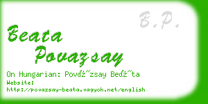 beata povazsay business card